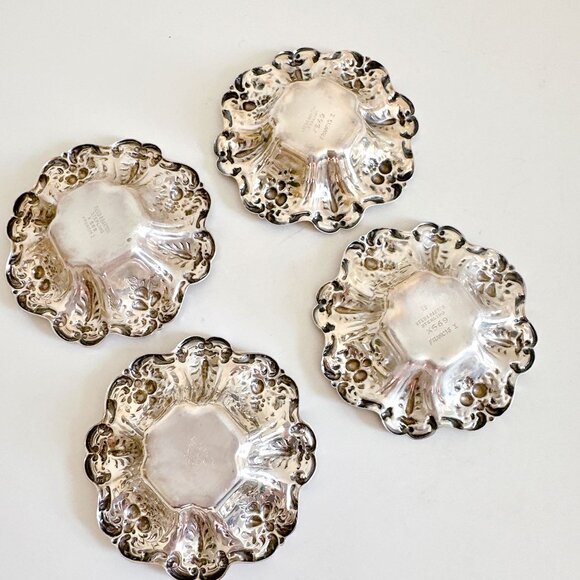 REED & BARTON STERLING SILVER FRANCIS 1 X569 SET OF 4 NUT DISH 3.5" - Picture 10 of 11